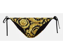 Versace Slip bikini con stampa Barocco Oro