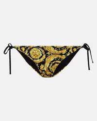 Versace Slip bikini con stampa Barocco Oro