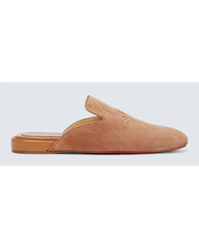 Christian Louboutin Slippers Navy Coolito Flat Marrone