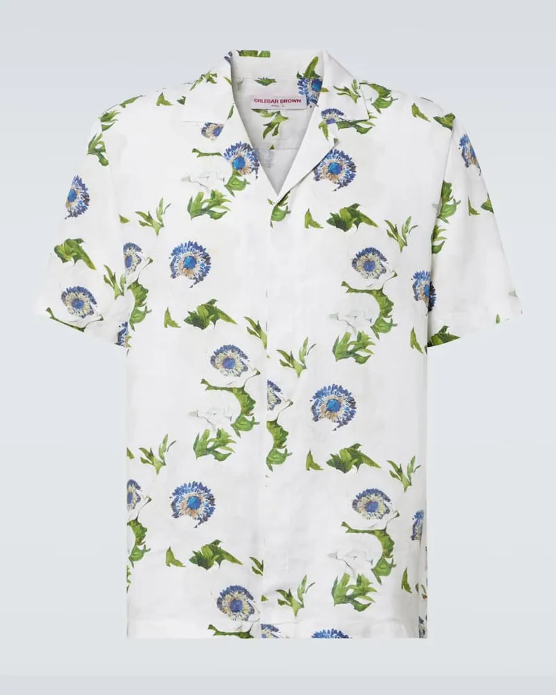 Orlebar Brown Camicia bowling Maitan in lino con stampa Multicolore