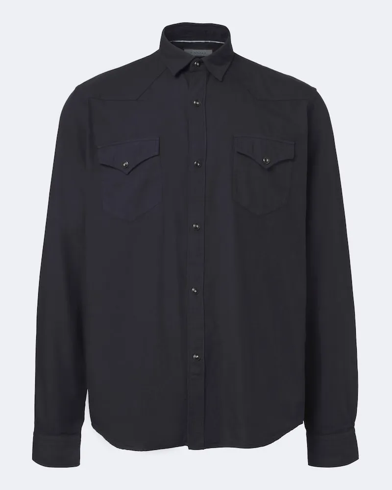 Canali Camicia in cotone Blu