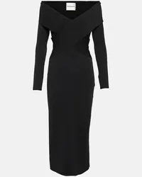 Roland Mouret Abito midi in jersey Nero