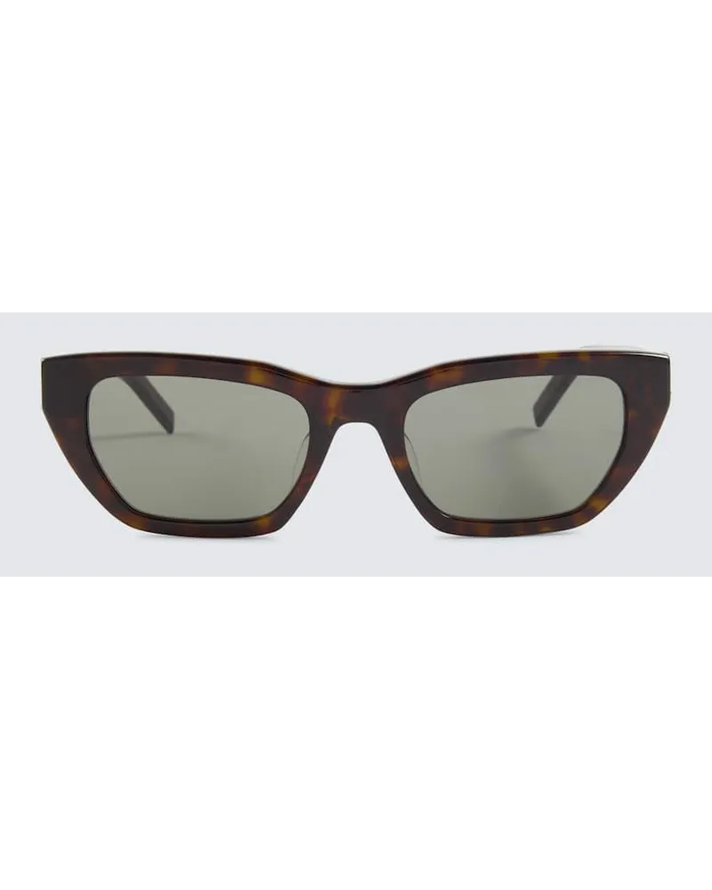 Saint Laurent Occhiali da sole rettangolari Marrone
