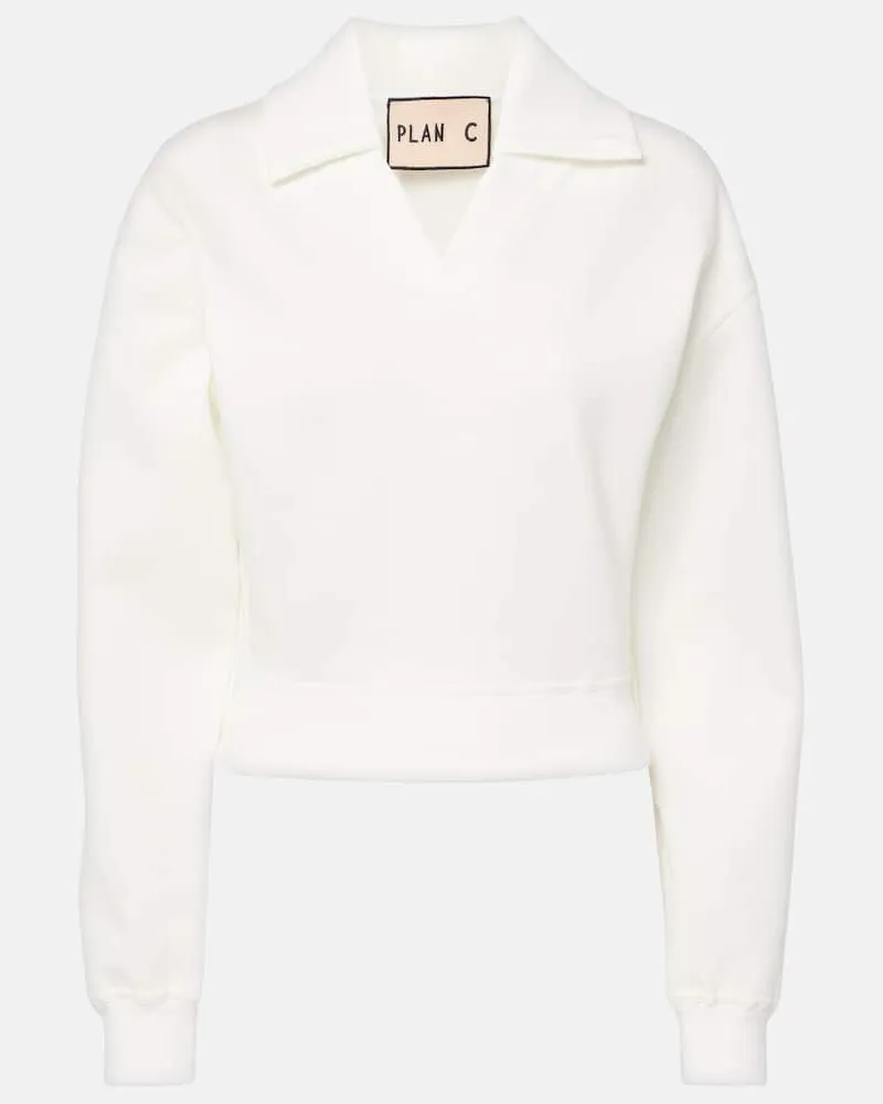 PLAN C Pullover in misto cotone Bianco