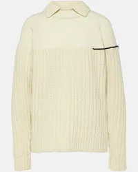 Victoria Beckham Pullover in lana con doppio colletto Bianco