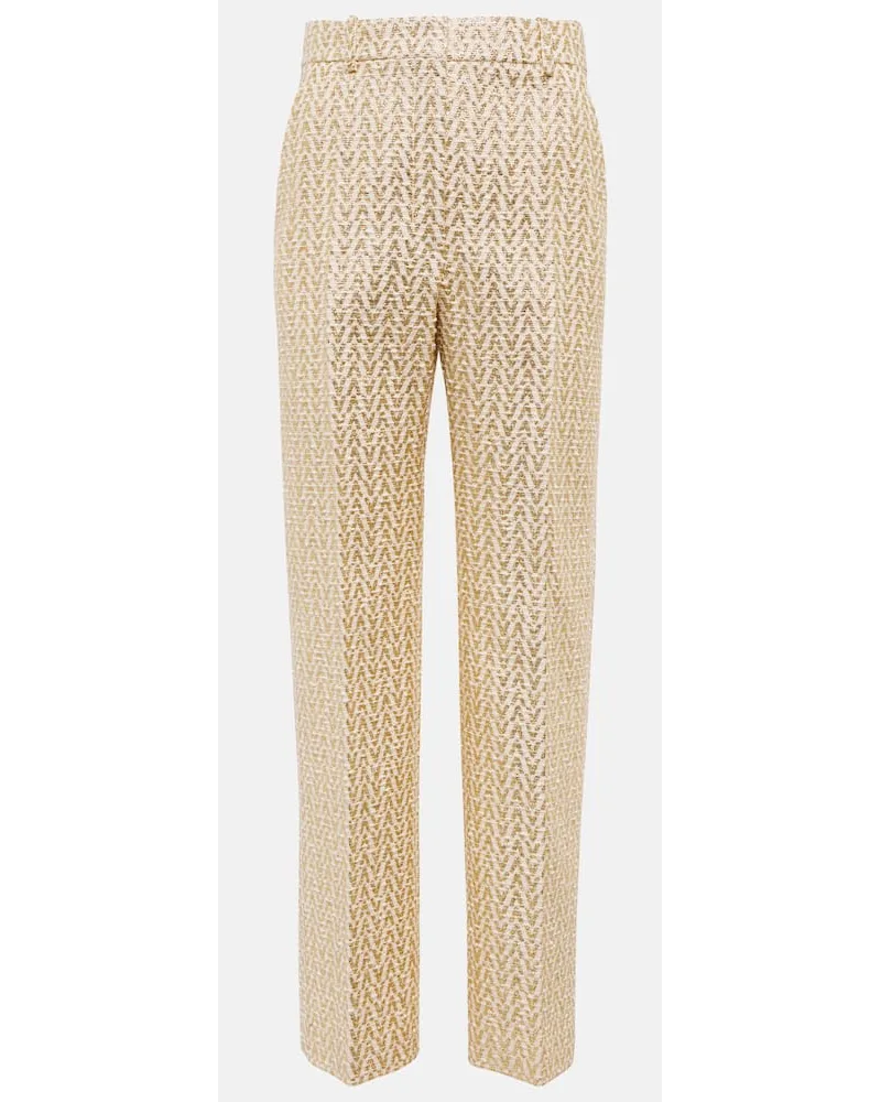 Valentino Garavani Pantaloni Optical Valentino in bouclÃ Metallizzato