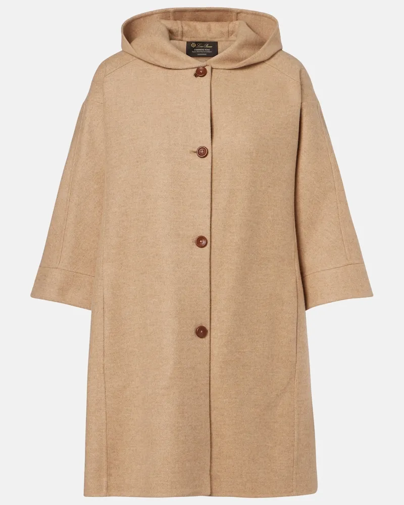 Loro Piana Mantella in lana e cashmere Beige