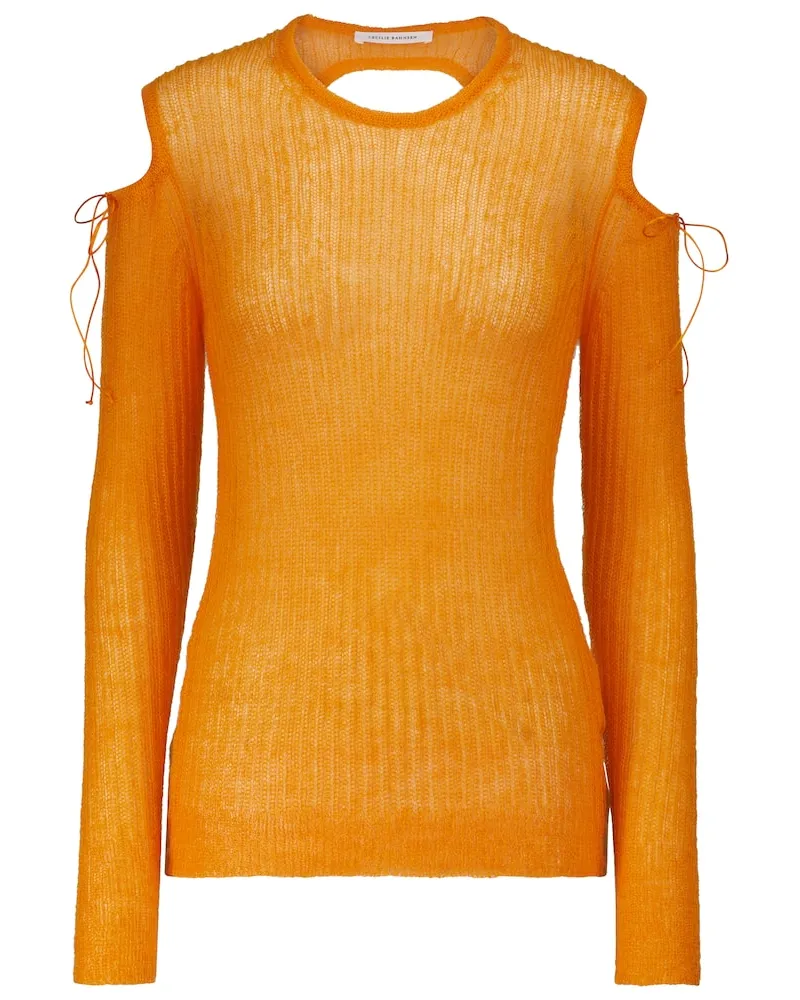 Cecilie Bahnsen Top Greta in misto mohair Arancione