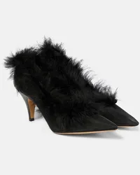 KHAITE Pumps River in mesh con shearling Nero