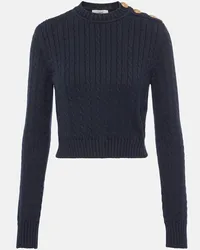 Chloé Chloé Pullover in cotone a trecce cropped Blu