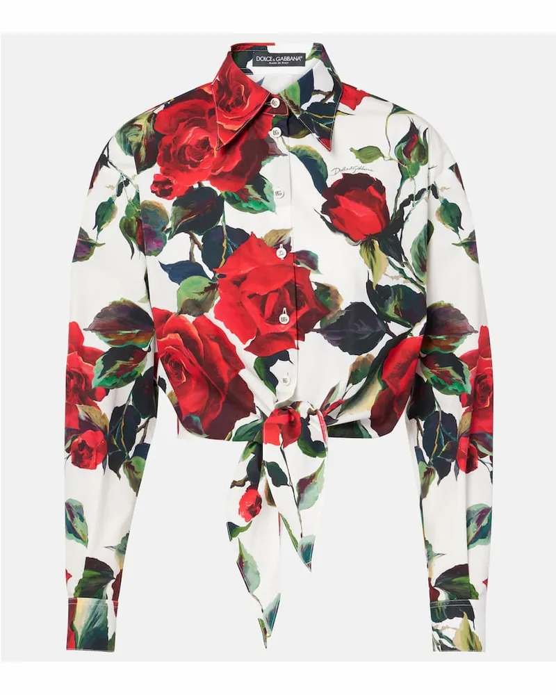 Dolce & Gabbana Camicia in cotone con stampa floreale Multicolore