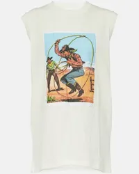 Maison Margiela T-shirt in jersey di cotone con stampa Multicolore