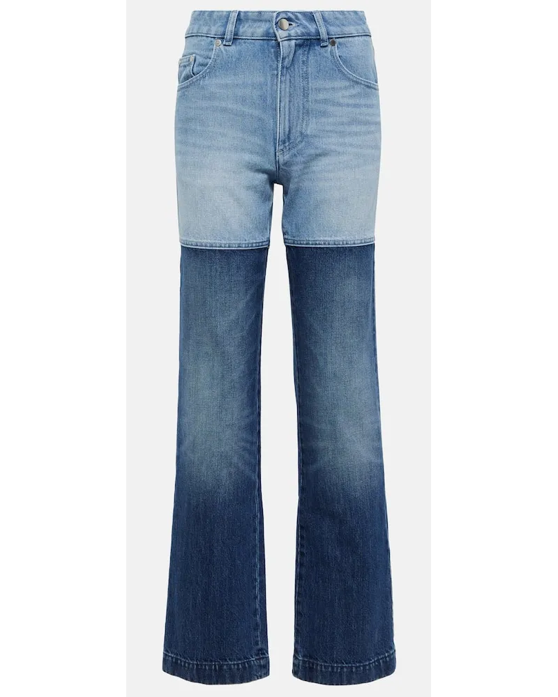 Peter Do Jeans regular a vita alta con patchwork Blu