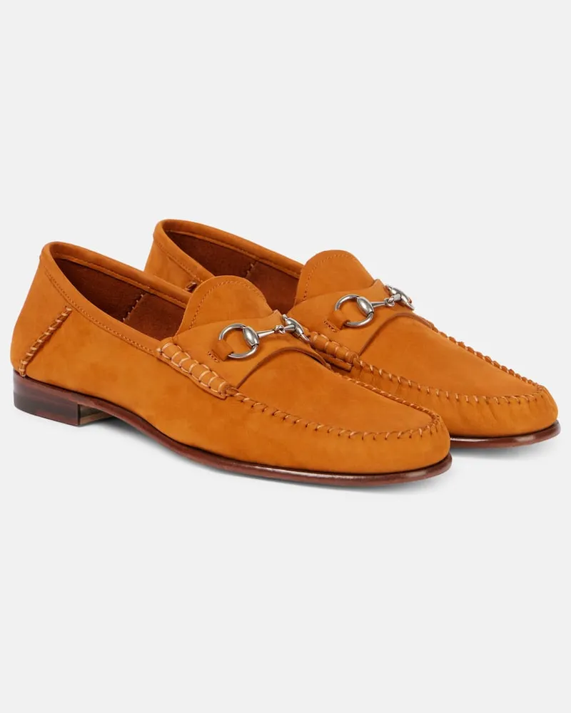 Gucci Mocassini Gigi Horsebit in suede Marrone