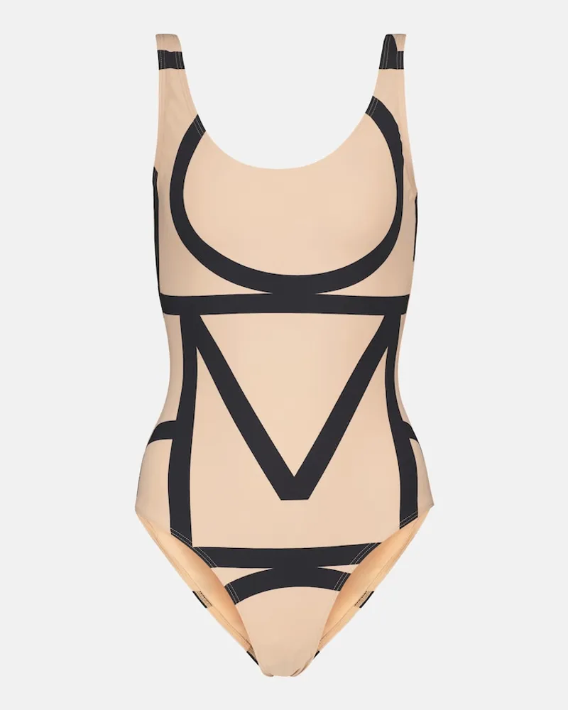Totême Costume intero con logo Beige