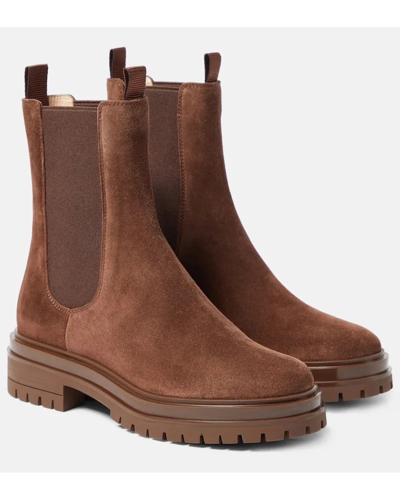 Gianvito Rossi Stivaletto Chelsea Chester in suede Marrone
