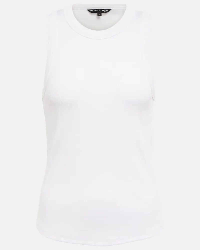 Veronica Beard Top Jordyn in jersey di cotone Bianco