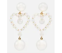 Orecchini pendenti Pearl Heart in oro 14kt con perle