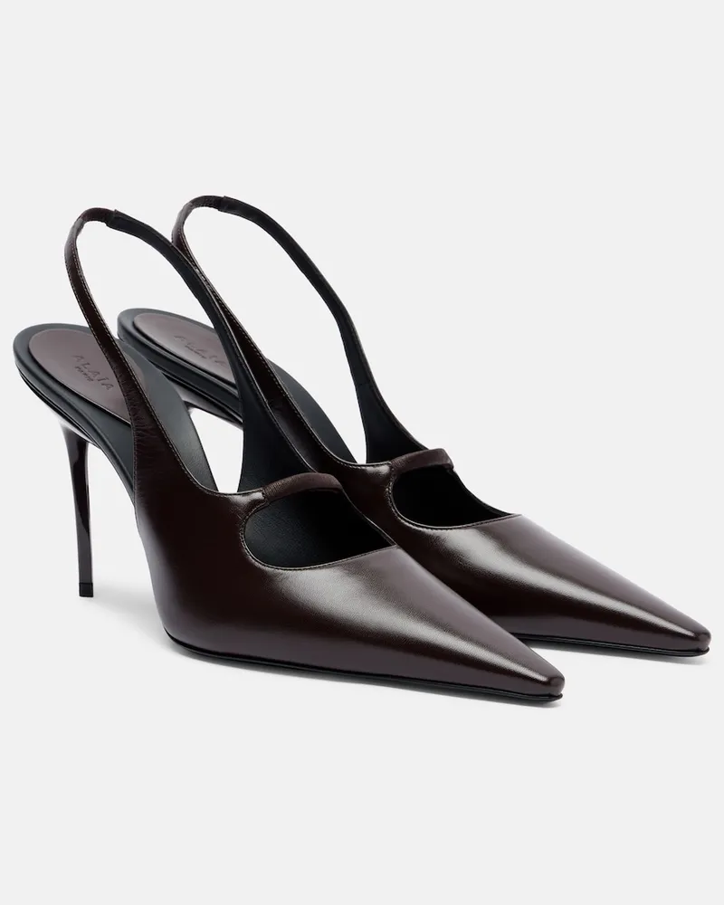 Alaïa Alaïa Pumps slingback Drop in pelle Marrone