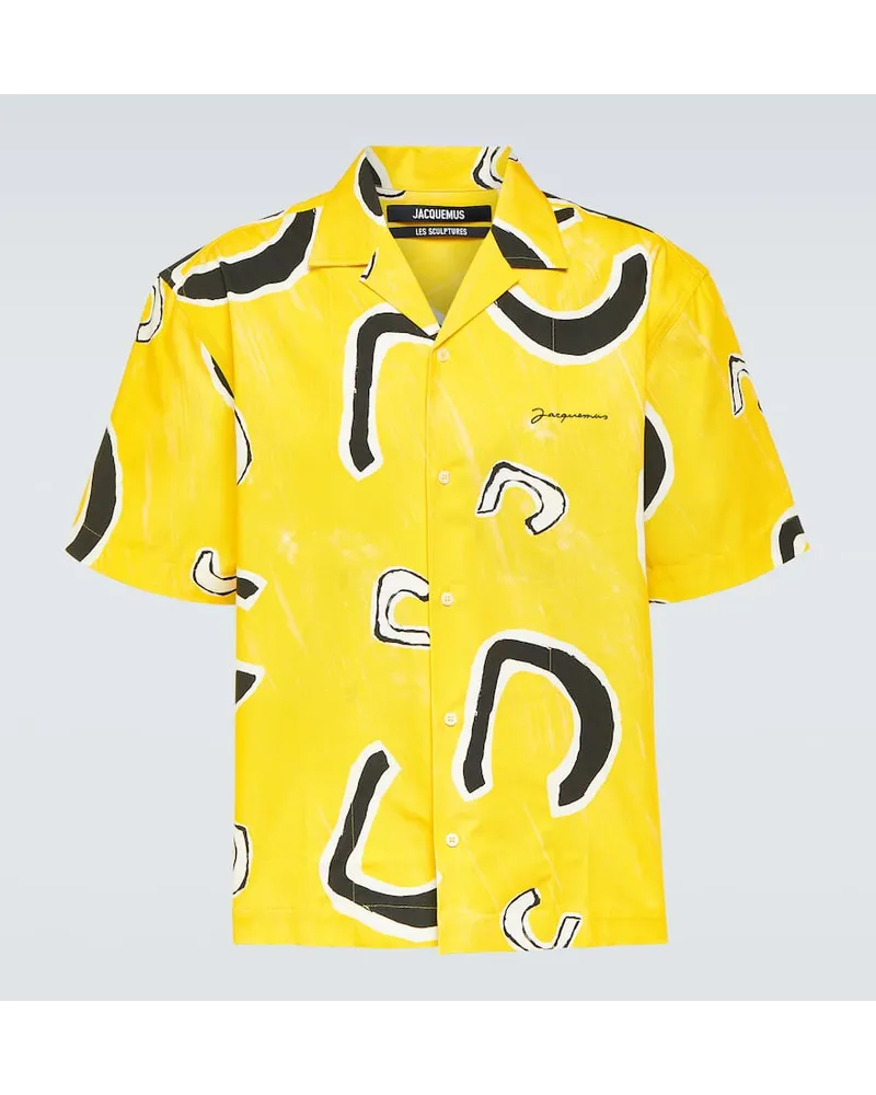 Jacquemus Camicia bowling Jeans in cotone con stampa Multicolore