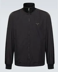 Prada Giacca blouson in misto seta Nero