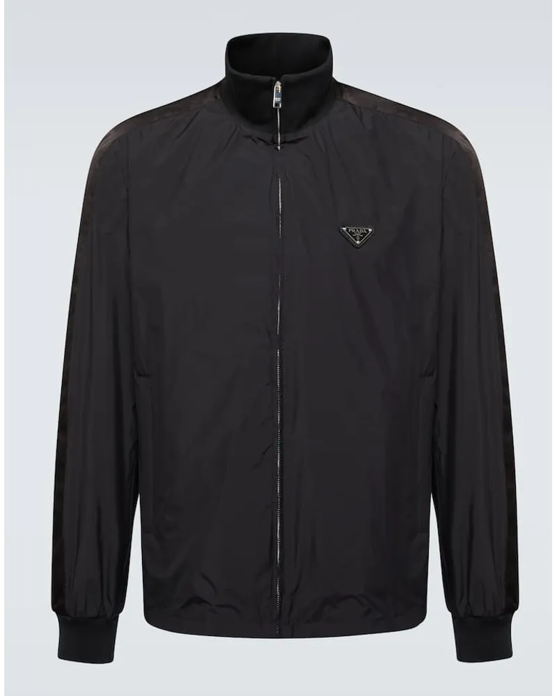 Prada Giacca blouson in misto seta Nero