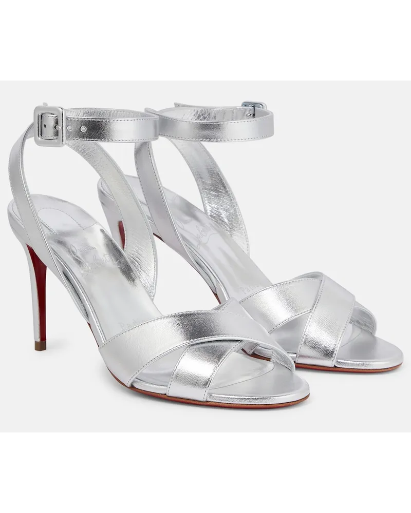 Christian Louboutin Sandali Mariza 85 in pelle metallizzata Argento