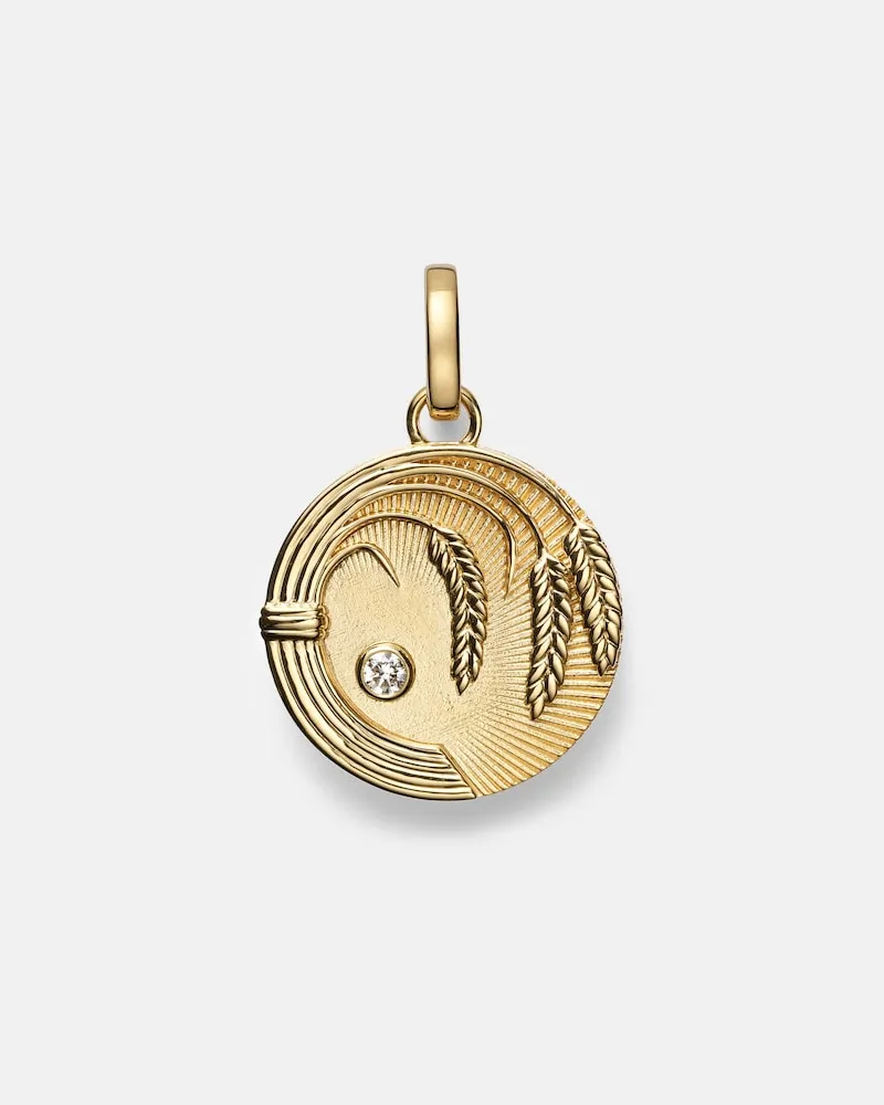 FOUNDRAE Pendente Infinite Gratitude Braided Wheat Medium in oro 18kt con diamante Oro