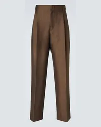 The Row Pantaloni regular Saverio in mohair e lana Marrone