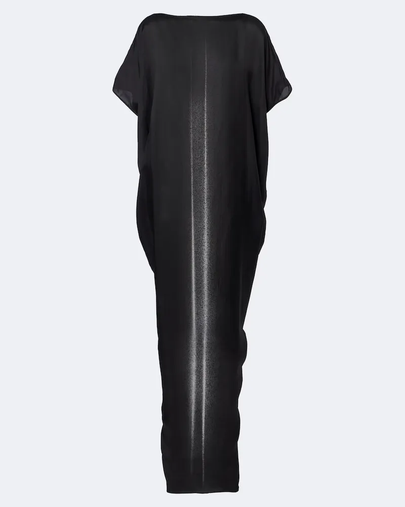 Rick Owens Abito lungo Dagger in raso con stampa Nero