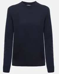 Bottega Veneta Pullover in cashmere e pelle Blu