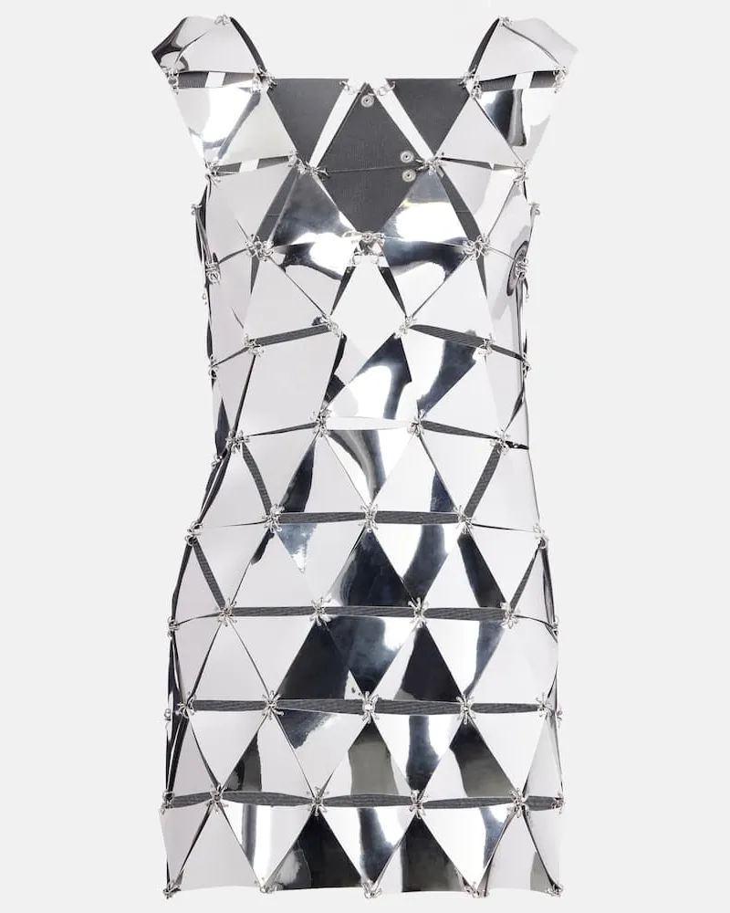 Paco Rabanne Abito corto Assembly con cut-out Argento