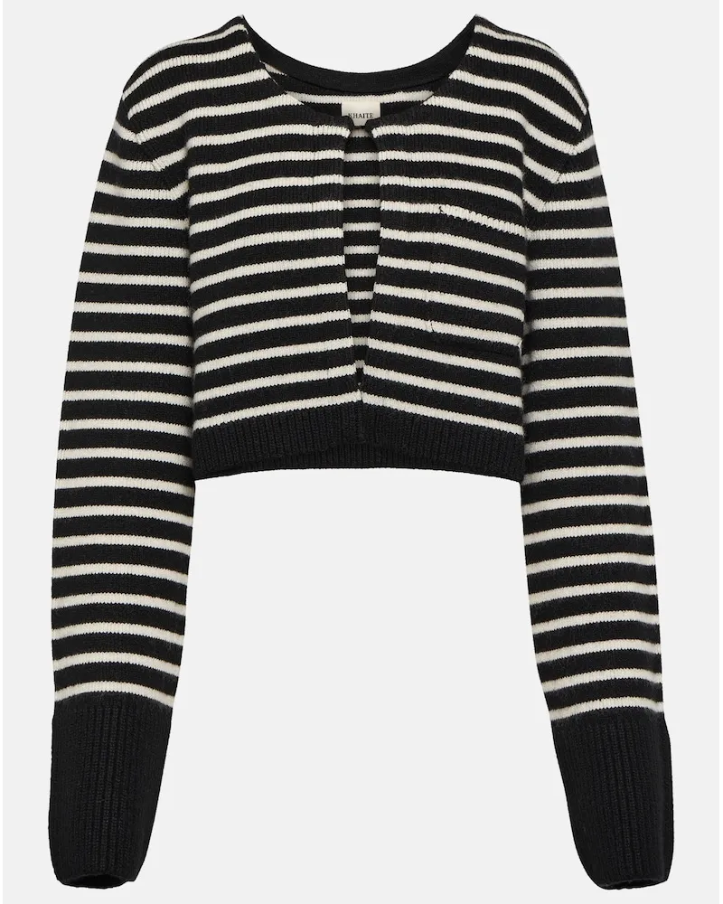 KHAITE Cardigan Calix in misto cashmere a righe Multicolore