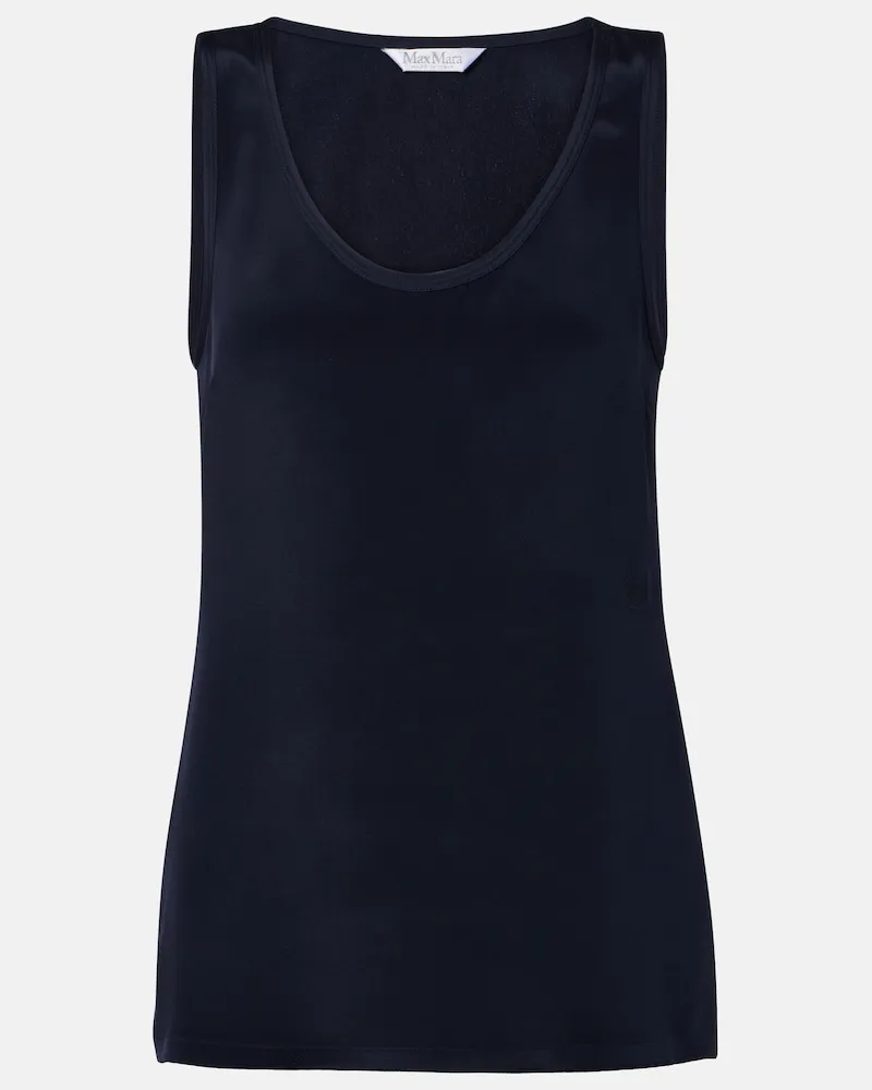 Max Mara Top in crêpe de chine di seta Blu
