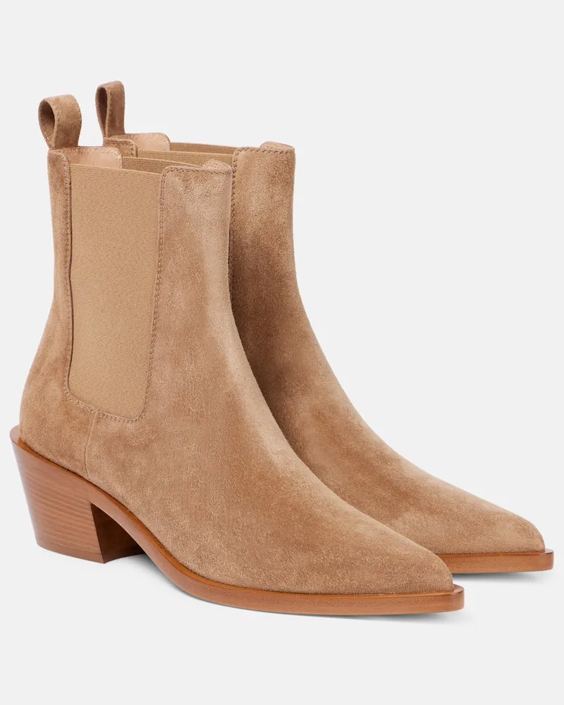 Gianvito Rossi Stivaletti Wylie 45 in suede Beige