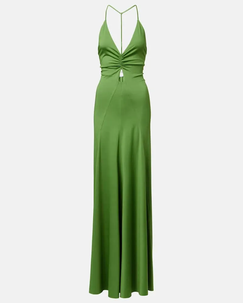 Victoria Beckham Abito lungo in jersey con cut-out Verde