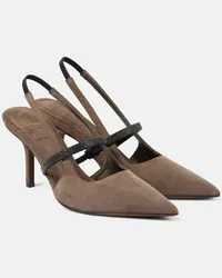 Brunello Cucinelli Pumps slingback in suede Marrone