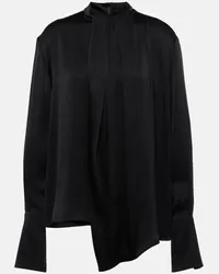 Magda Butrym Blusa in raso di seta Nero