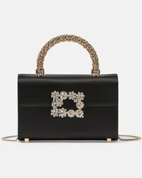 Roger Vivier Clutch RV Bouquet Mini in raso Nero