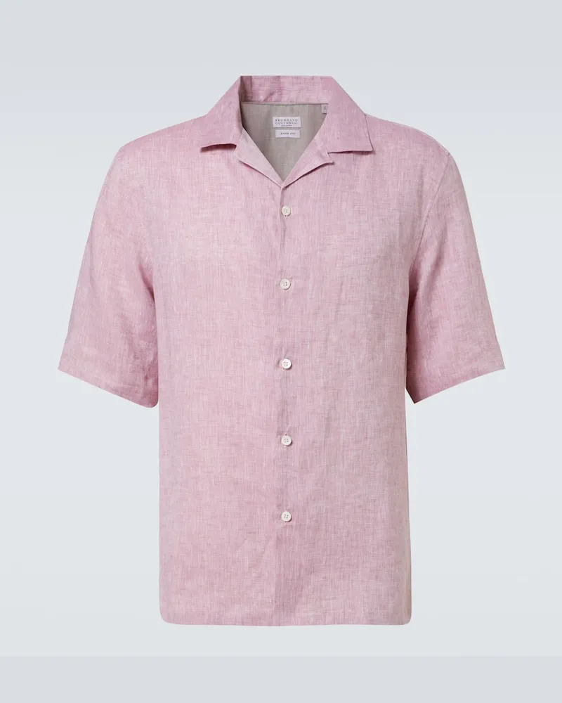 Brunello Cucinelli Camicia in lino Marrone