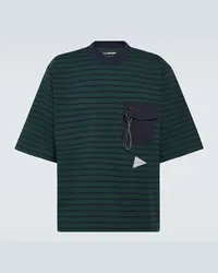 and wander T-shirt in jersey di cotone a righe Verde