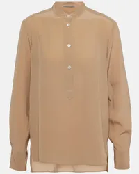 Stella McCartney Blusa Iconic in seta Beige