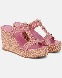 Valentino Garavani Sandali Rockstud in pelle con zeppa Rosa