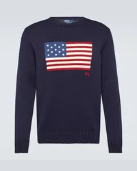 Ralph Lauren Pullover in cotone con stampa Blu