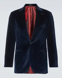 Rubinacci Blazer in velluto di cotone Blu