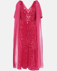 Erdem Abito midi con paillettes Rosa