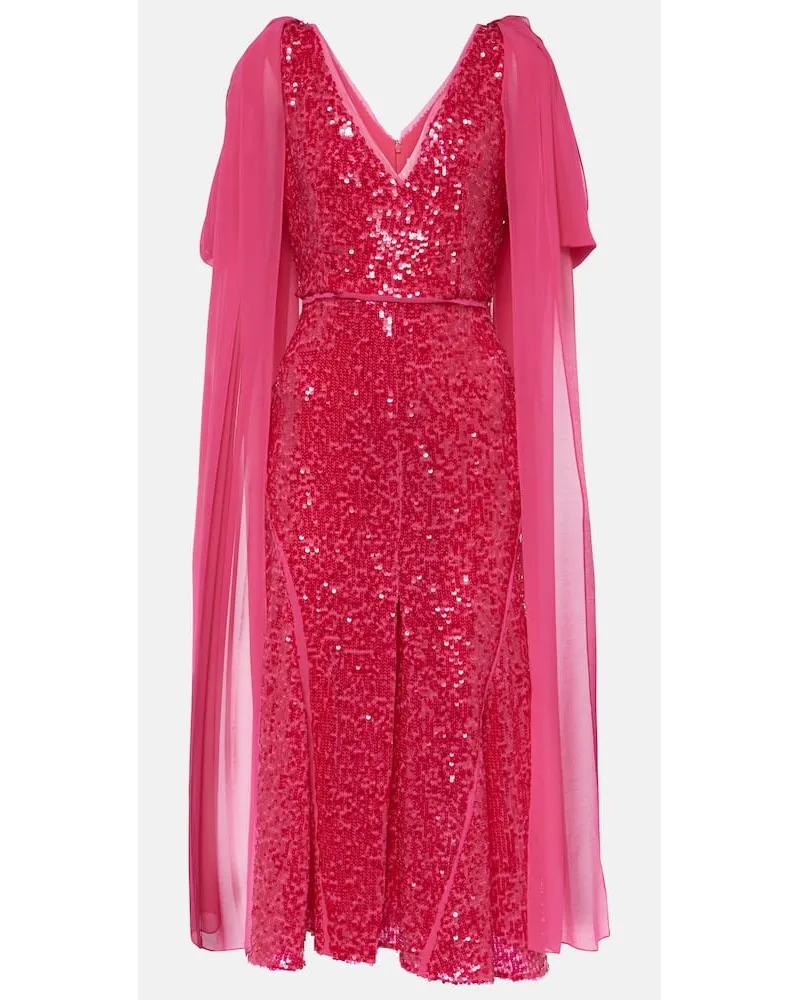 Erdem Abito midi con paillettes Rosa