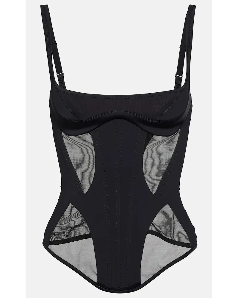 Thierry Mugler Top Bonded Illusion Nero