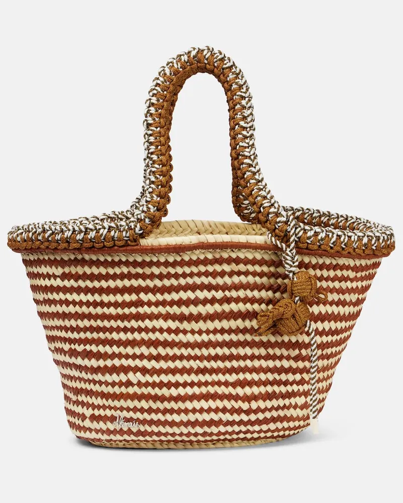 ALEMAIS AlÃ©mais Borsa Dee Dee Large in rafia Marrone