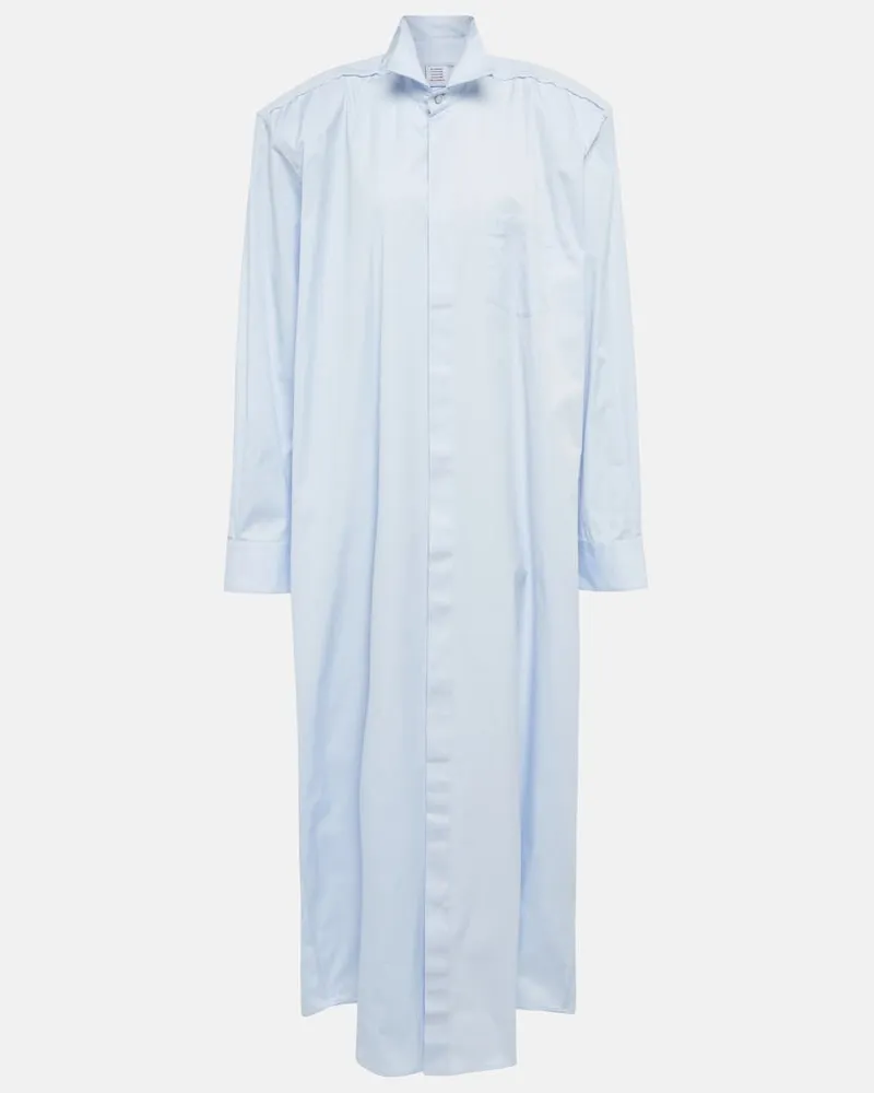 VETEMENTS Abito chemisier destrutturato in cotone Blu